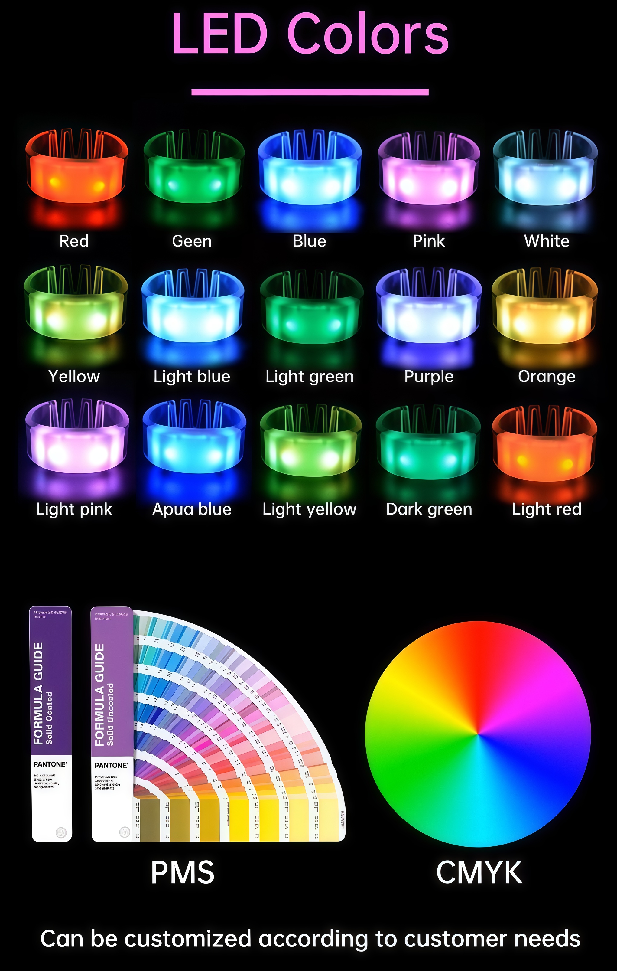 DMX Remote Control LED Bracelet Glow Wristband for Concert Party Festival Event
