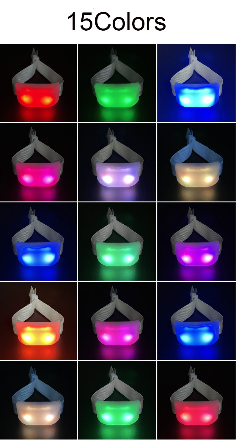 2.4G Wireless DMX Nylon LED Bracelet Remote Control Glow Wristband for Party Nightclub Show
