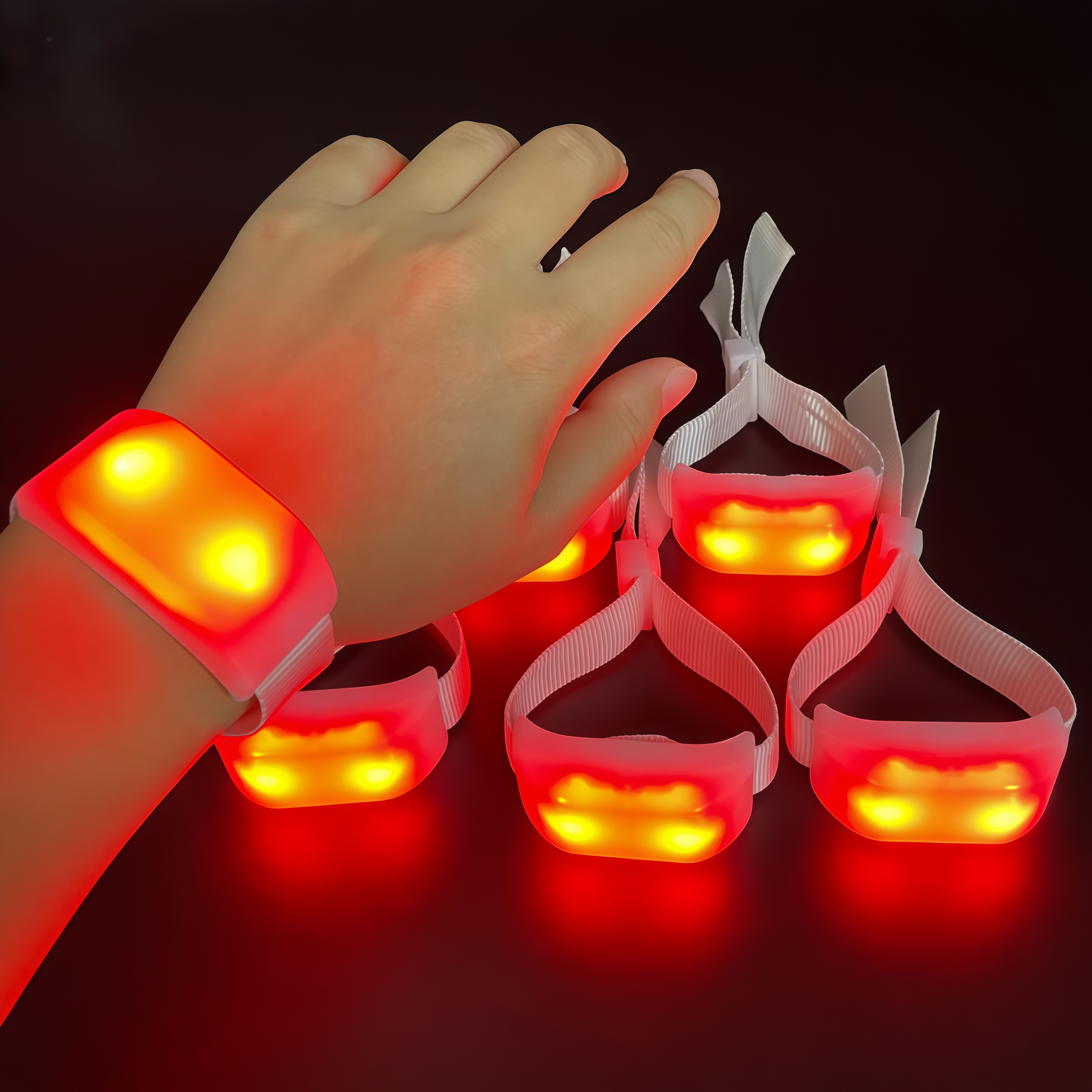 2.4G Wireless DMX Nylon LED Bracelet Remote Control Glow Wristband for Party Nightclub Show