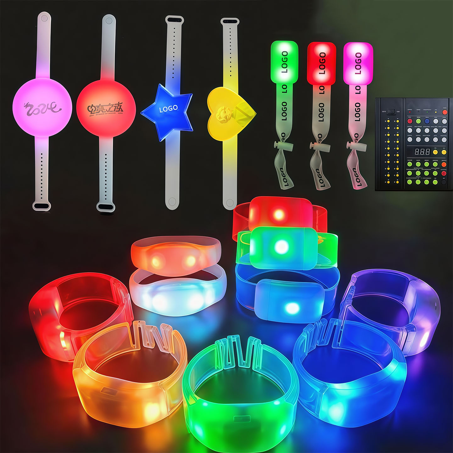 DMX Remote Control LED Bracelet Glow Wristband for Concert Party Festival Event