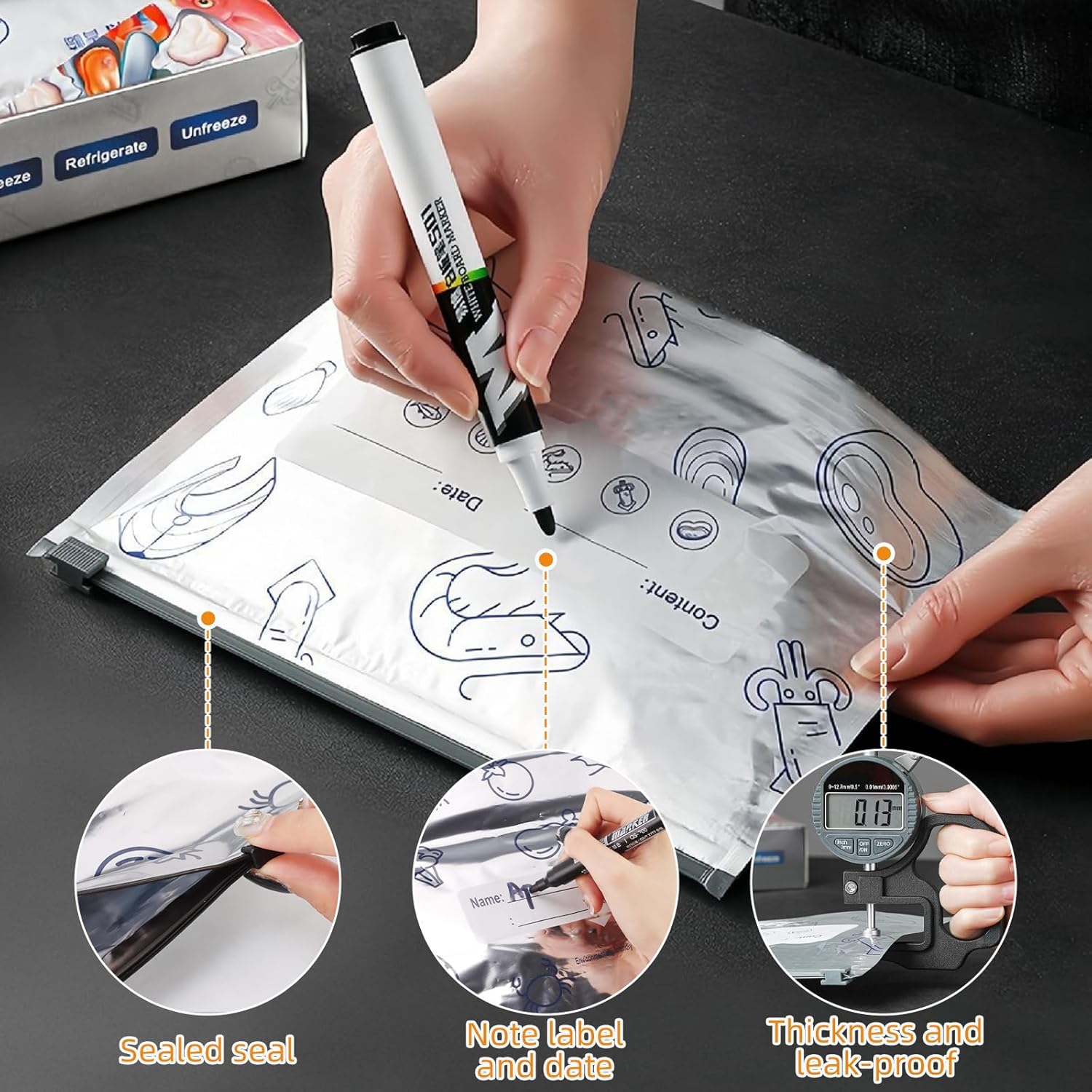 Close up of label section