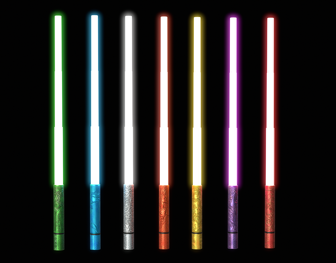 ROQROQ twist saber twist lumen  saber The Viridian saber of Logan