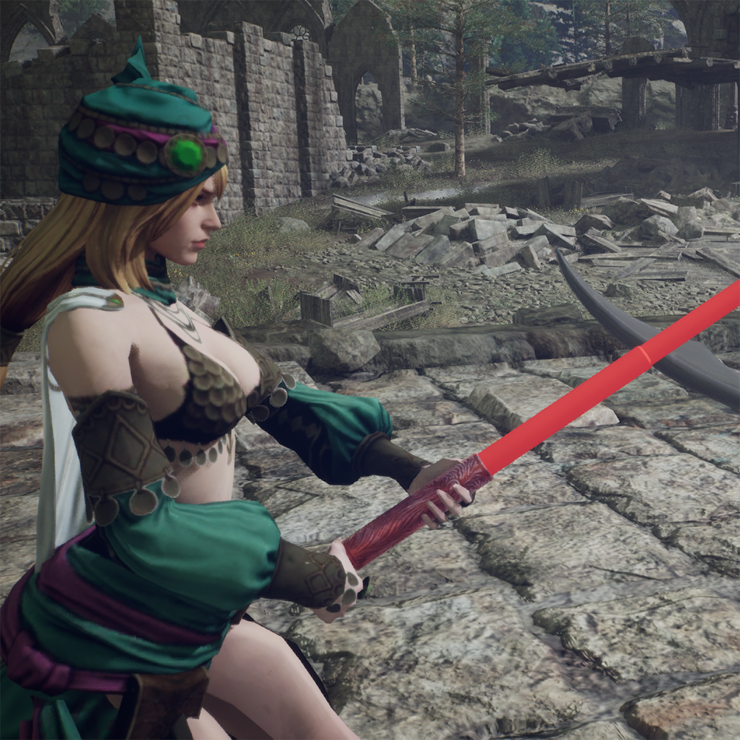 ROQROQ The Twisting saber Lumen saber patent original design saber The Crimson Saber of Zane