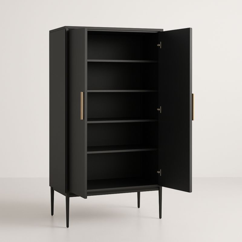 Armoire en Bois Noir 180cm