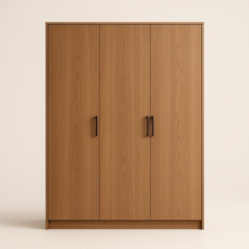 Armoire en bois MDF avec portes marron 200cm x 150cm x 60cm