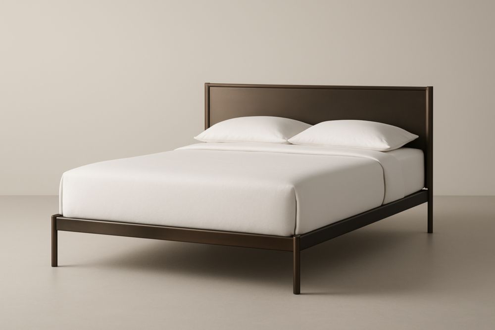 Letto matrimoniale in alluminio marrone