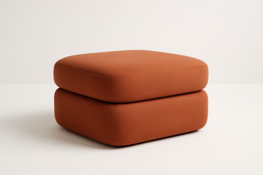 Poggiapiedi quadrato in tessuto arancione