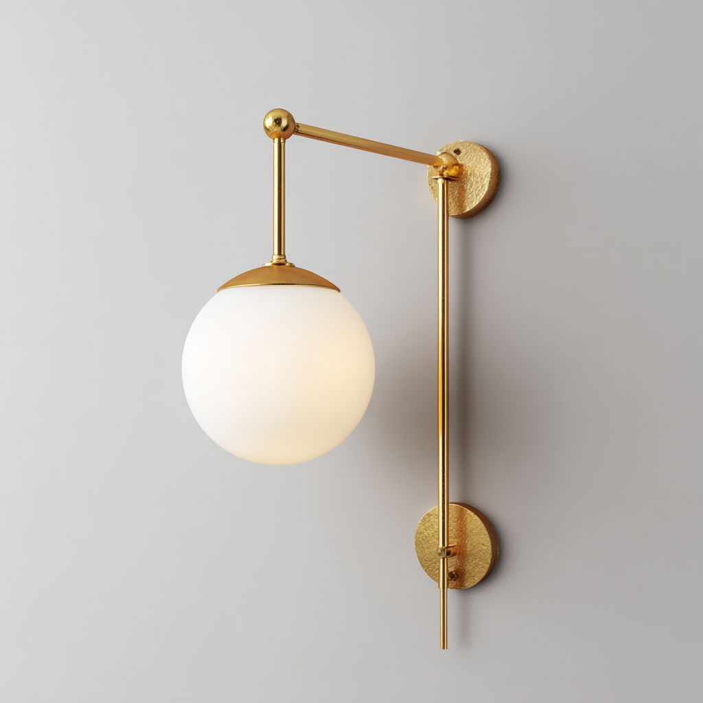 Applique in vetro e metallo 18x28x42 cm - oro - design moderno-Craftgoloft