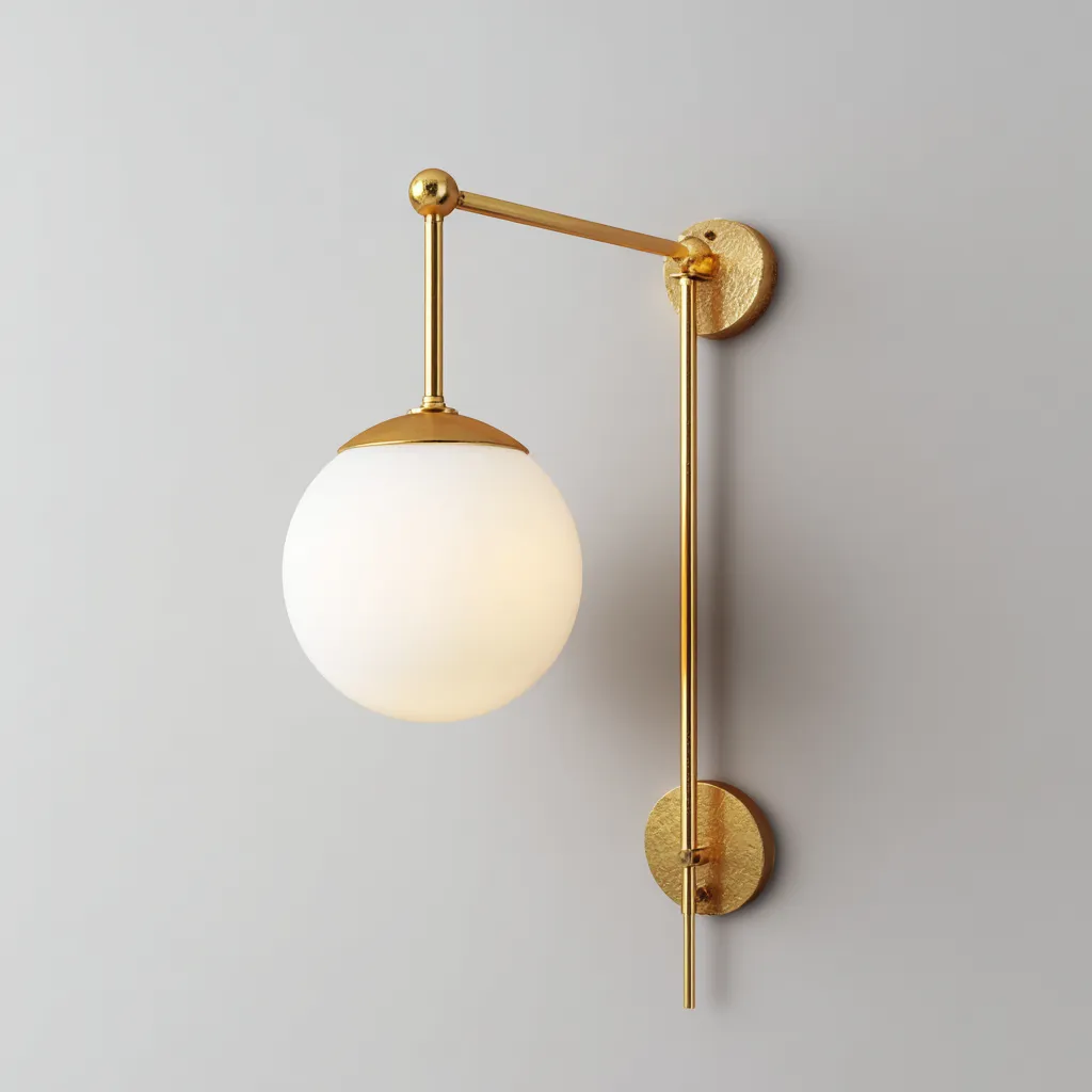 Applique in vetro e metallo 18x28x42 cm - oro - design moderno-Craftgoloft