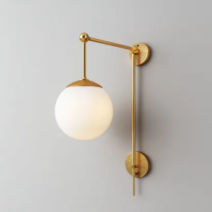 Applique in vetro e metallo 18x28x42 cm - oro - design moderno-Craftgoloft