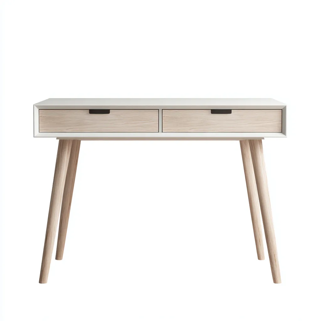 Scrivania Legno-Metallo 110x55x75 cm - Bianco-Naturale - Design moderno-Craftgoloft