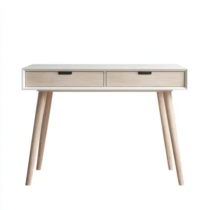 Scrivania Legno-Metallo 110x55x75 cm - Bianco-Naturale - Design moderno-Craftgoloft