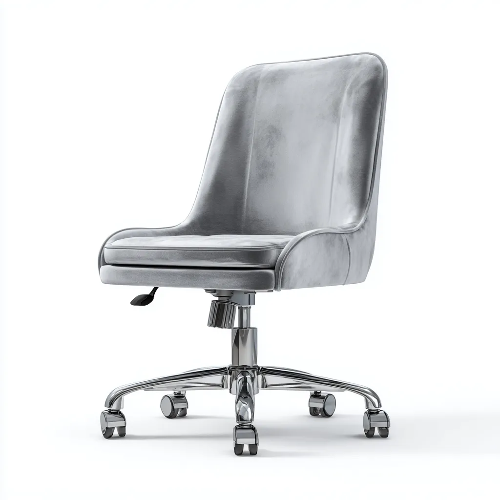 Sedia da ufficio in velluto 60x55x88 cm grigio per ufficio - design moderno-Craftgoloft