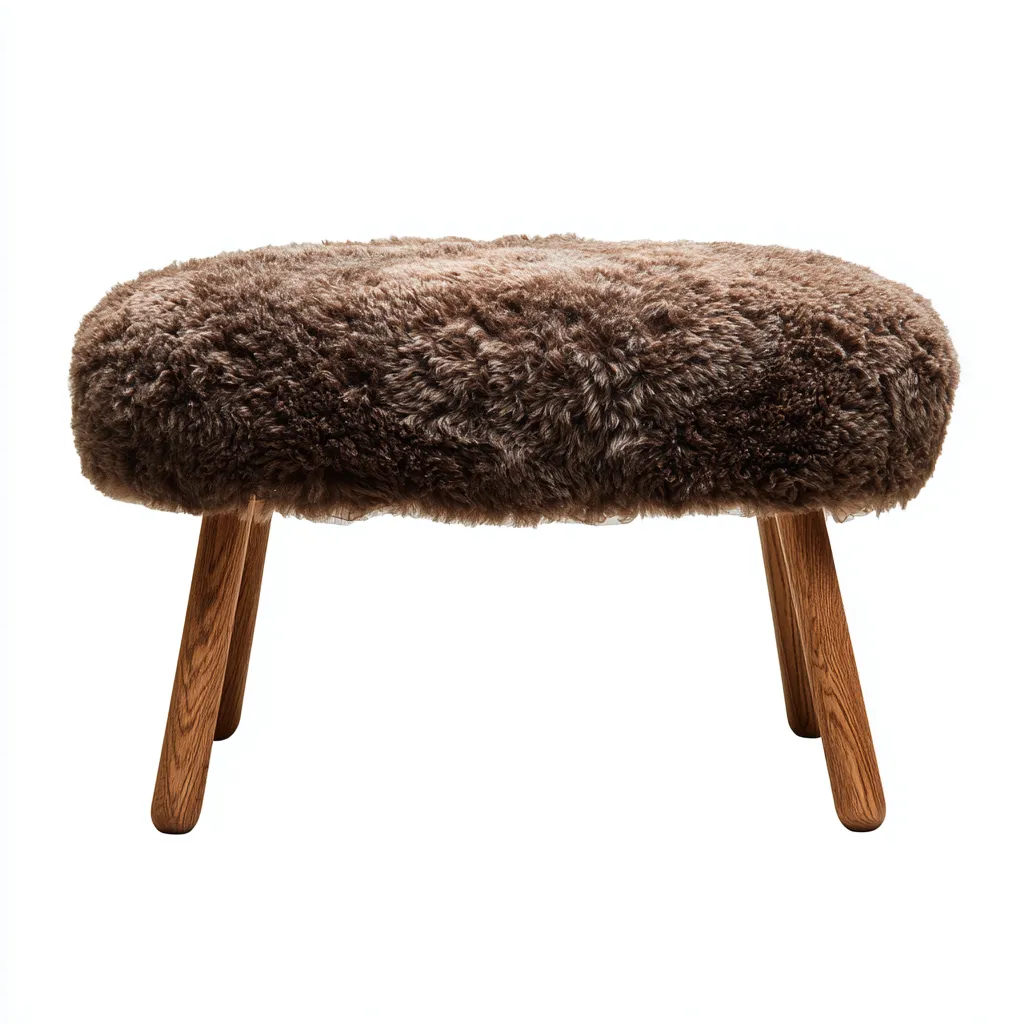 Panca per letto Pelliccia sintetica-Legno 90x40x45 cm - Marrone - Seduta imbottita-Craftgoloft