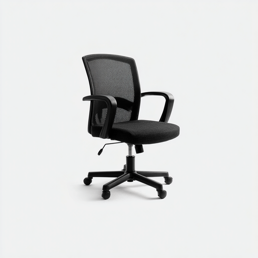 Sedia da ufficio metallo-tessuto 60x58x100 cm nero per ufficio design ergonomico-Craftgoloft