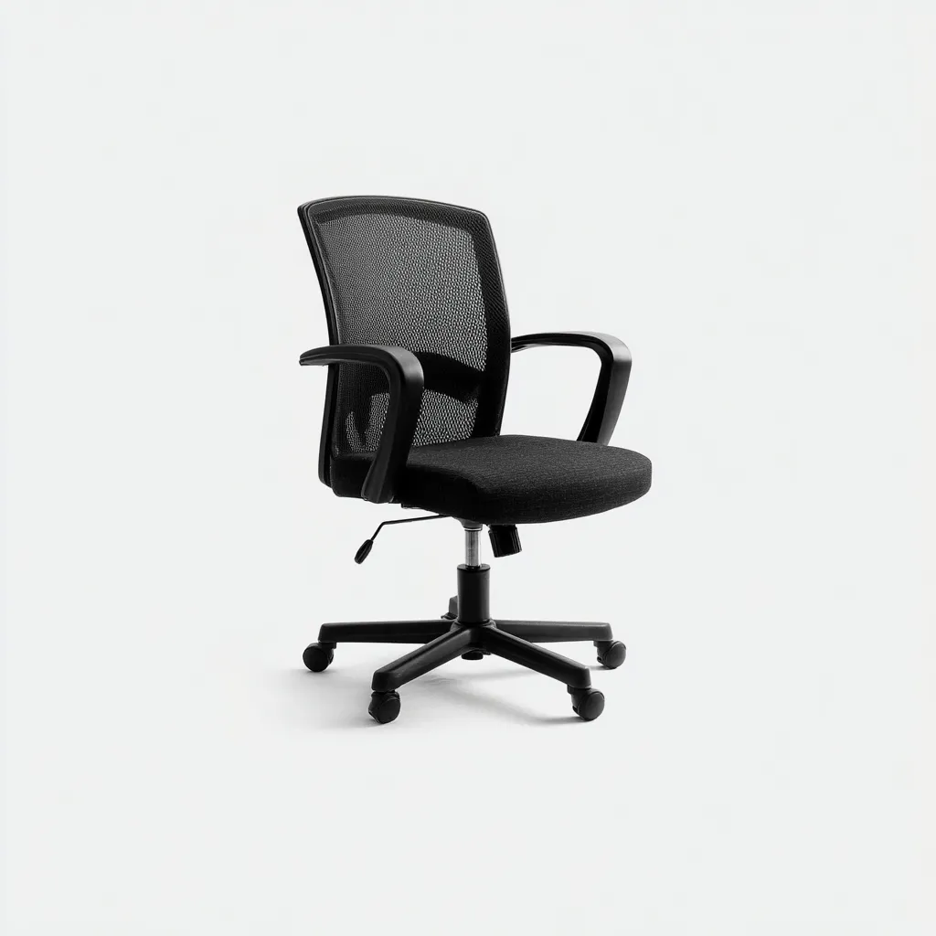 Sedia da ufficio metallo-tessuto 60x58x100 cm nero per ufficio design ergonomico-Craftgoloft