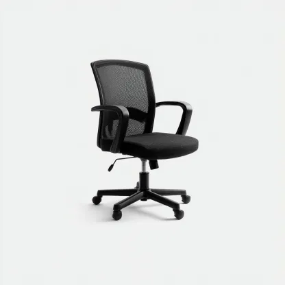 Sedia da ufficio metallo-tessuto 60x58x100 cm nero per ufficio design ergonomico-Craftgoloft