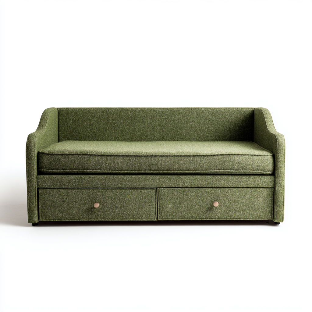 Divano letto in tessuto 205x95x82 cm - verde - design moderno-Craftgoloft