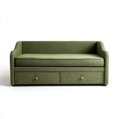 Divano letto in tessuto 205x95x82 cm - verde - design moderno-Craftgoloft