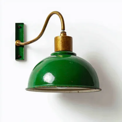 Applique - 22x30x25 cm - verde-ottone - stile industriale vintage-Craftgoloft