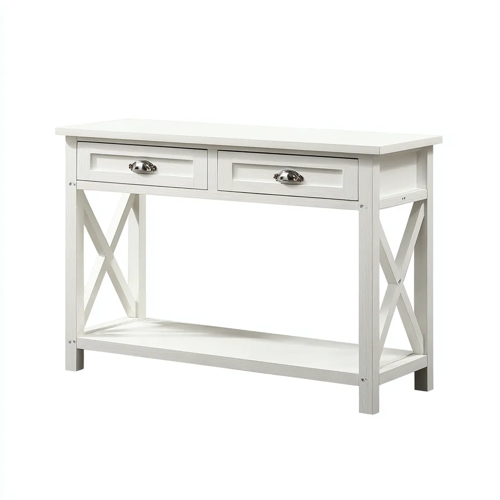 Scrivania in legno 100x35x80 cm - bianco - design classico per interni-Craftgoloft