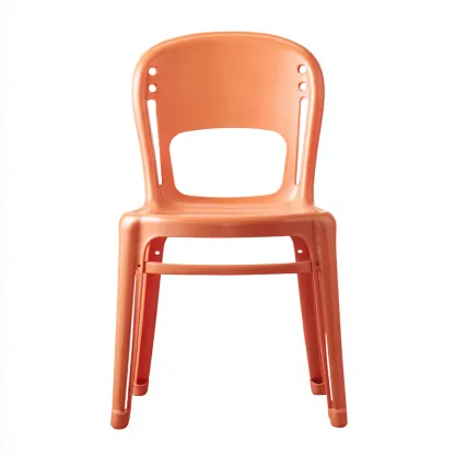 Sedie da giardino sedia in plastica 45x48x82 cm arancione design moderno-Craftgoloft