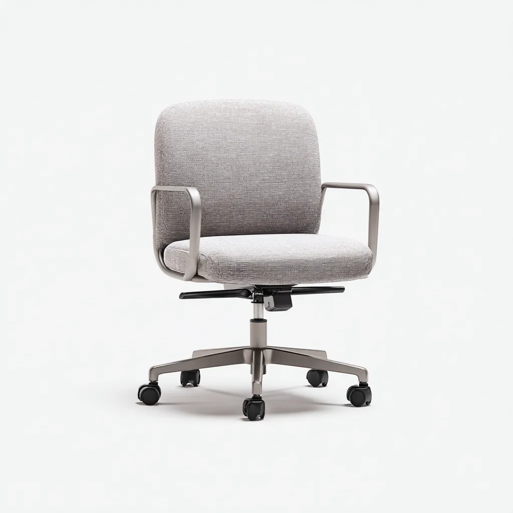 Sedia da ufficio ergonomica imbottita - 62x62x92 cm - grigio - design moderno-Craftgoloft