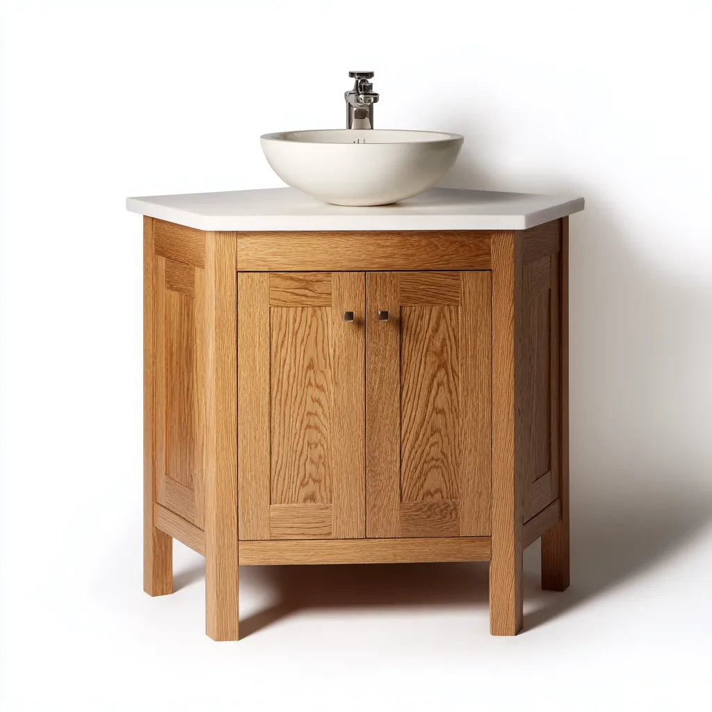 Mobile lavabo in legno 65x52x85 cm - rovere chiaro-bianco - design moderno-Craftgoloft