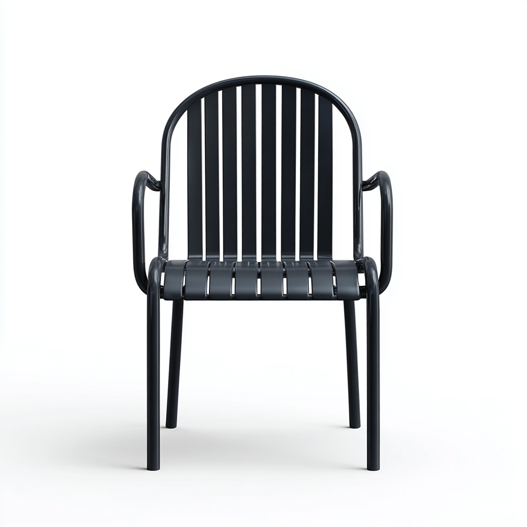 Sedie da giardino 55x55x85 cm struttura in metallo seduta a doghe - design moderno - per esterno-Craftgoloft