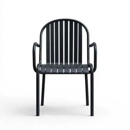 Sedie da giardino 55x55x85 cm struttura in metallo seduta a doghe - design moderno - per esterno-Craftgoloft