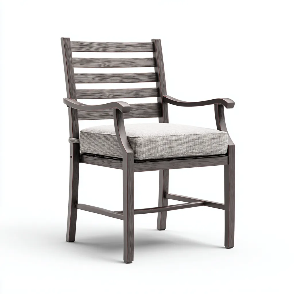 Sedia da giardino metallo e tessuto 58x60x90 cm marrone-grigio adatta per esterno design moderno-Craftgoloft