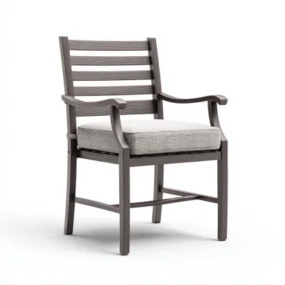 Sedia da giardino metallo e tessuto 58x60x90 cm marrone-grigio adatta per esterno design moderno-Craftgoloft