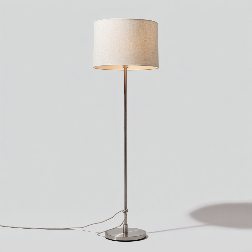 Lampada da terra - 30x30x155 cm - bianco-beige-metallo - design moderno-Craftgoloft