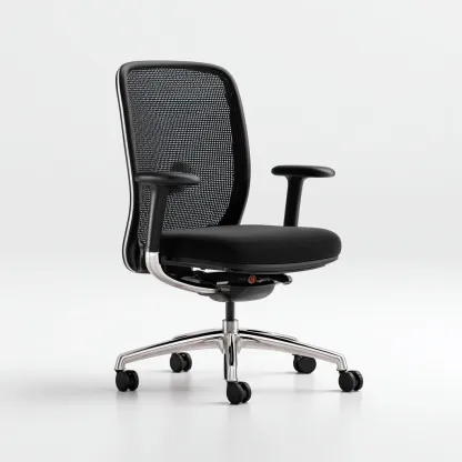 Sedia da ufficio metallo-tessuto 65x60x105 cm nero per ufficio design ergonomico-Craftgoloft