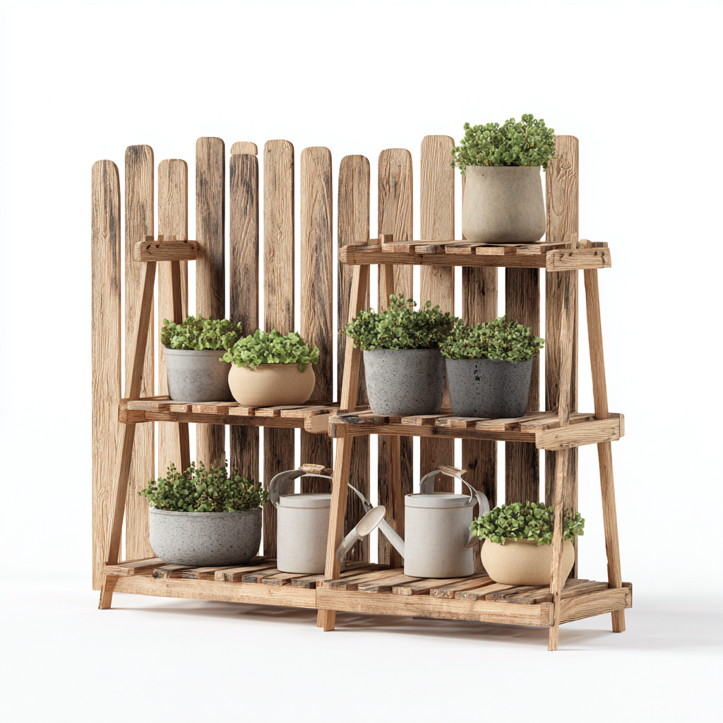 Supporto per piante Legno 95x40x120 cm - Legno naturale - Design naturale-Craftgoloft