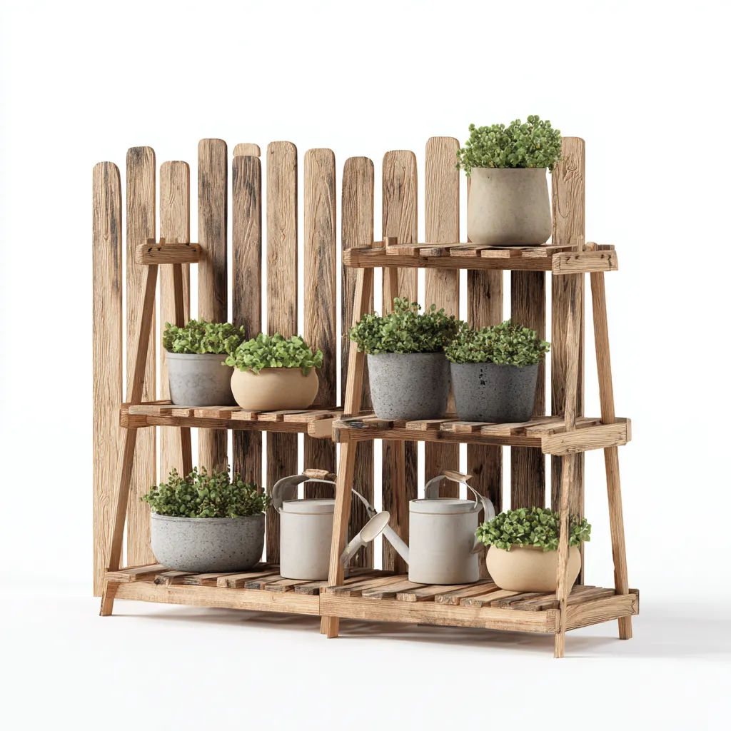 Supporto per piante Legno 95x40x120 cm - Legno naturale - Design naturale-Craftgoloft