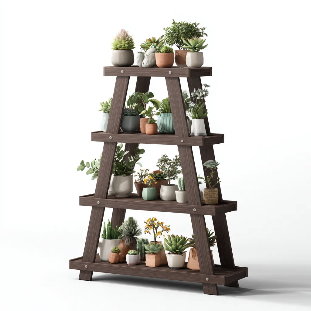 Supporto per piante legno 80x35x120 cm marrone scuro adatto per esterno design moderno-Craftgoloft