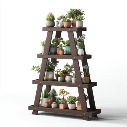 Supporto per piante legno 80x35x120 cm marrone scuro adatto per esterno design moderno-Craftgoloft