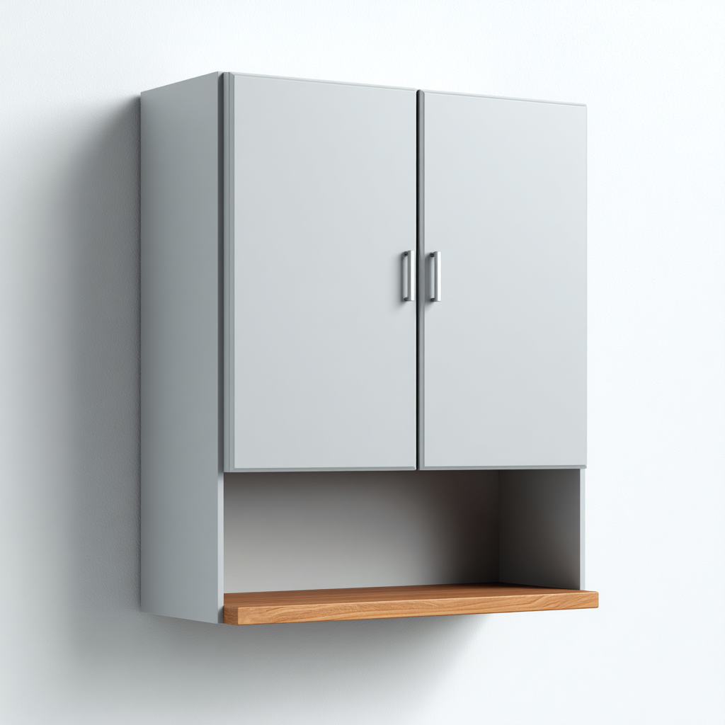 Mobile bagno MDF 60x20x70 cm grigio-legno naturale adatto per bagno design moderno-Craftgoloft