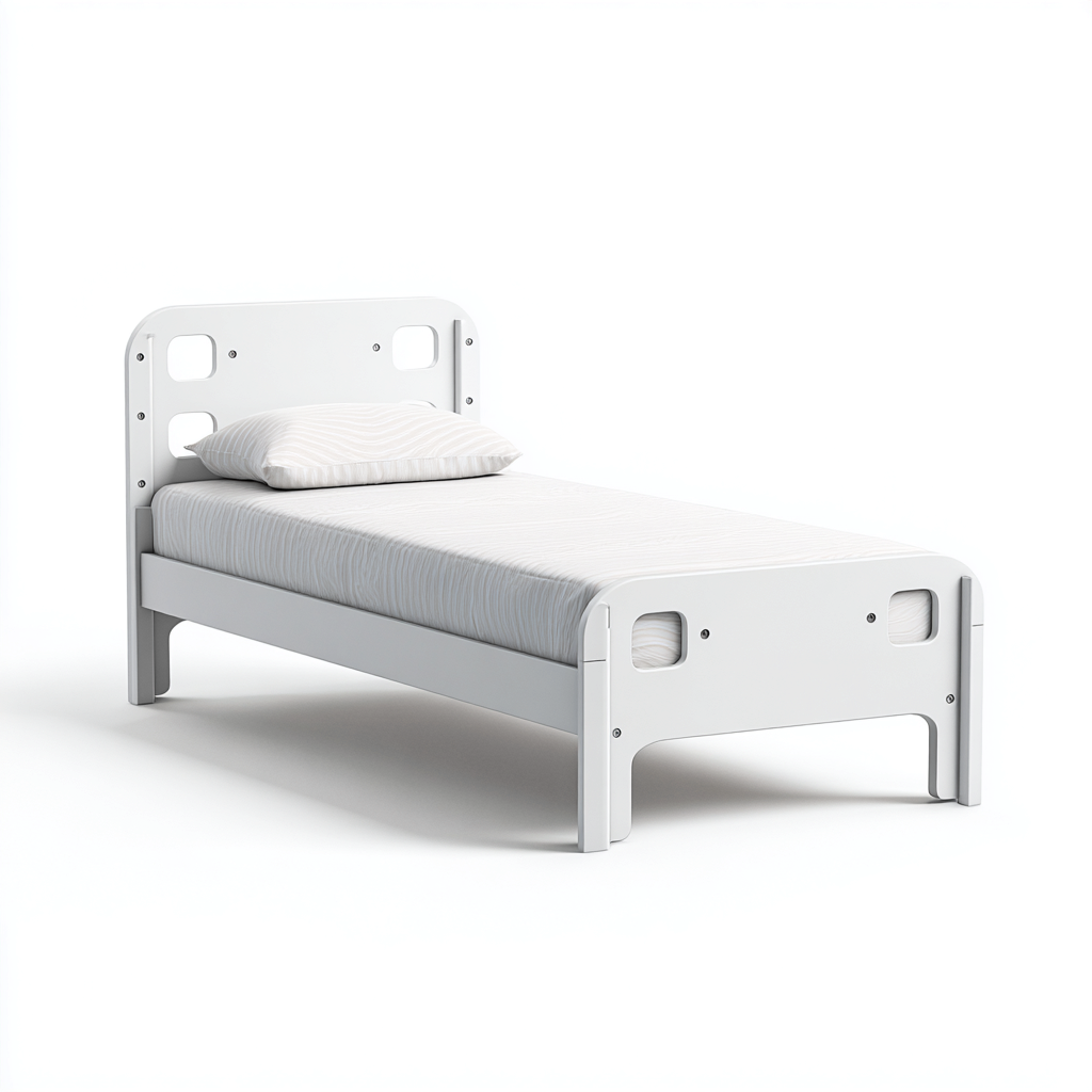 Letto singolo Legno 200x90x85 cm - Bianco - Design moderno-Craftgoloft