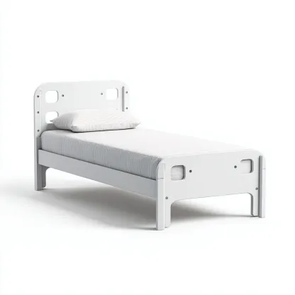 Letto singolo Legno 200x90x85 cm - Bianco - Design moderno-Craftgoloft