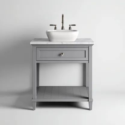 Mobile lavabo in legno 78x52x85 cm - grigio-bianco - design moderno-Craftgoloft
