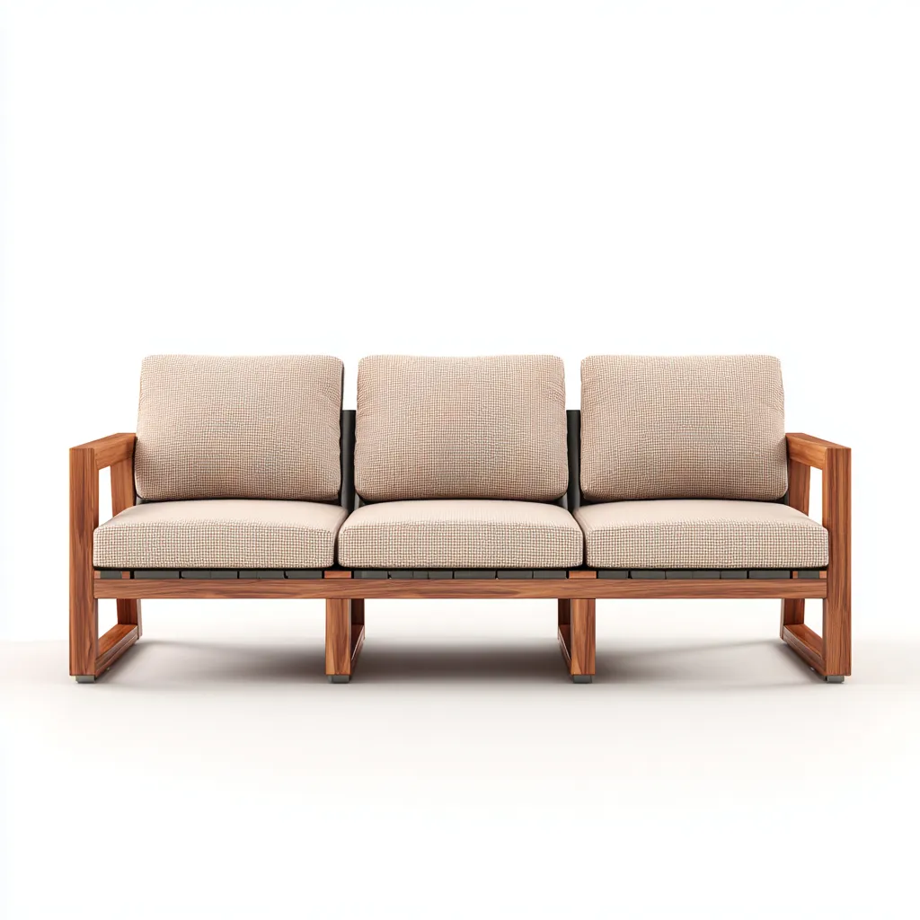 Divani da esterno tre posti struttura in legno 180x75x78 cm beige-legno naturale design moderno-Craftgoloft