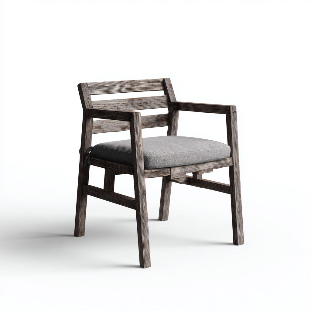 Sedia da giardino Legno-Tessuto 55x55x80 cm - Grigio-Legno naturale - Design moderno-Craftgoloft