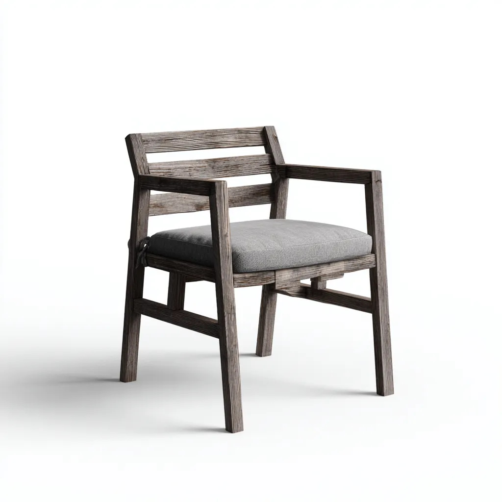 Sedia da giardino Legno-Tessuto 55x55x80 cm - Grigio-Legno naturale - Design moderno-Craftgoloft