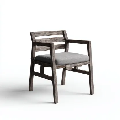 Sedia da giardino Legno-Tessuto 55x55x80 cm - Grigio-Legno naturale - Design moderno-Craftgoloft