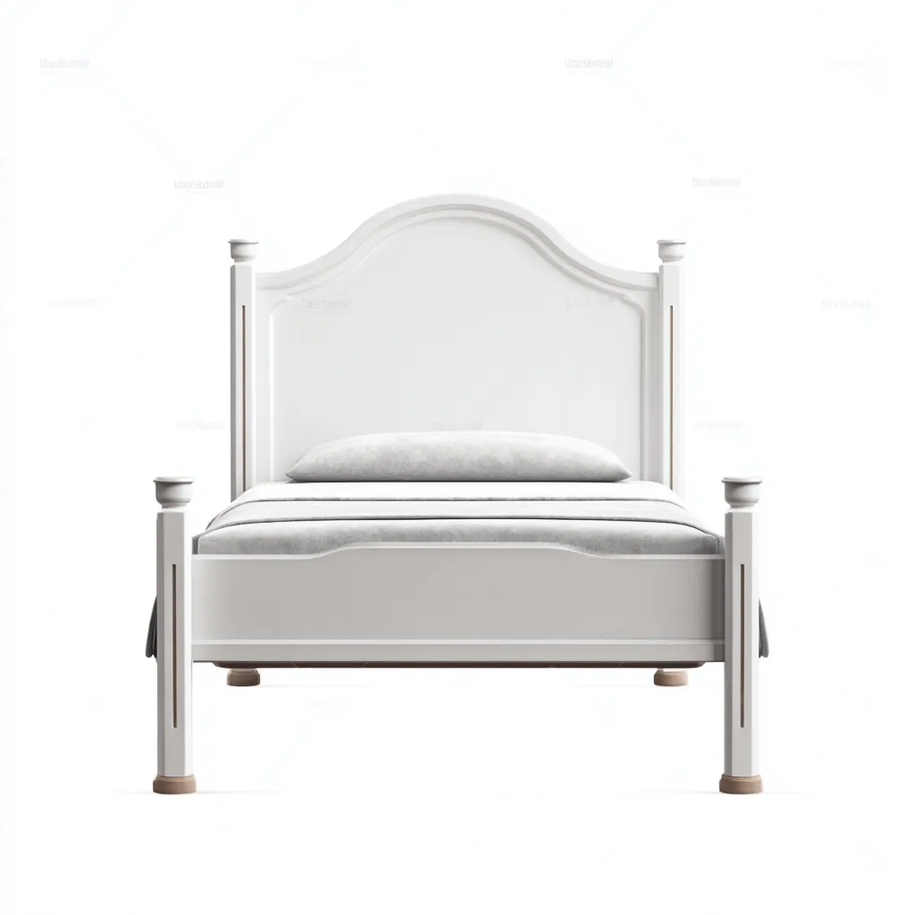Letto singolo 205x105x125 cm struttura in legno bianco - stile classico - per camera da letto-Craftgoloft