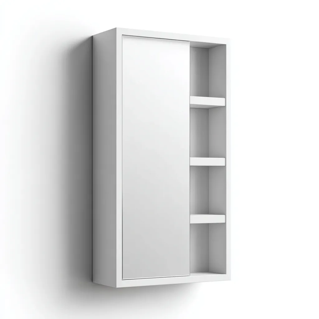 Mobile bagno MDF e specchio 45x15x70 cm bianco adatto per bagno design moderno-Craftgoloft