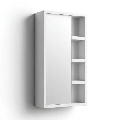 Mobile bagno MDF e specchio 45x15x70 cm bianco adatto per bagno design moderno-Craftgoloft