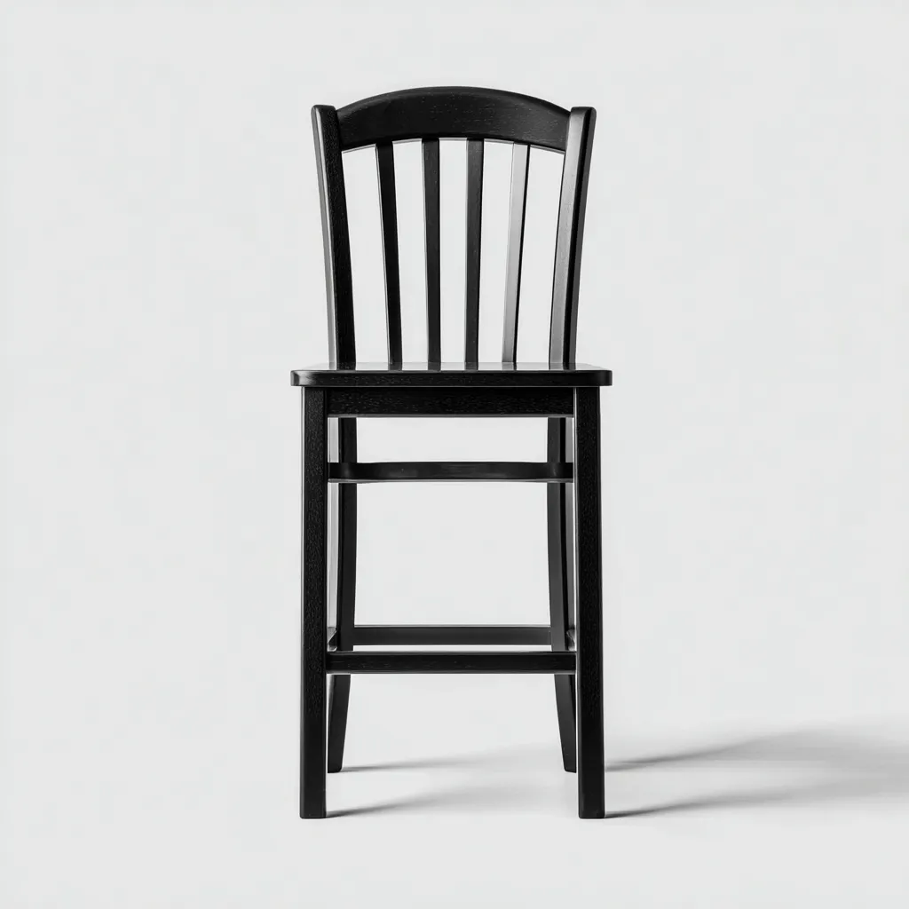 Sgabello da bar Legno 45x45x105 cm - Nero - Stile classico-Craftgoloft